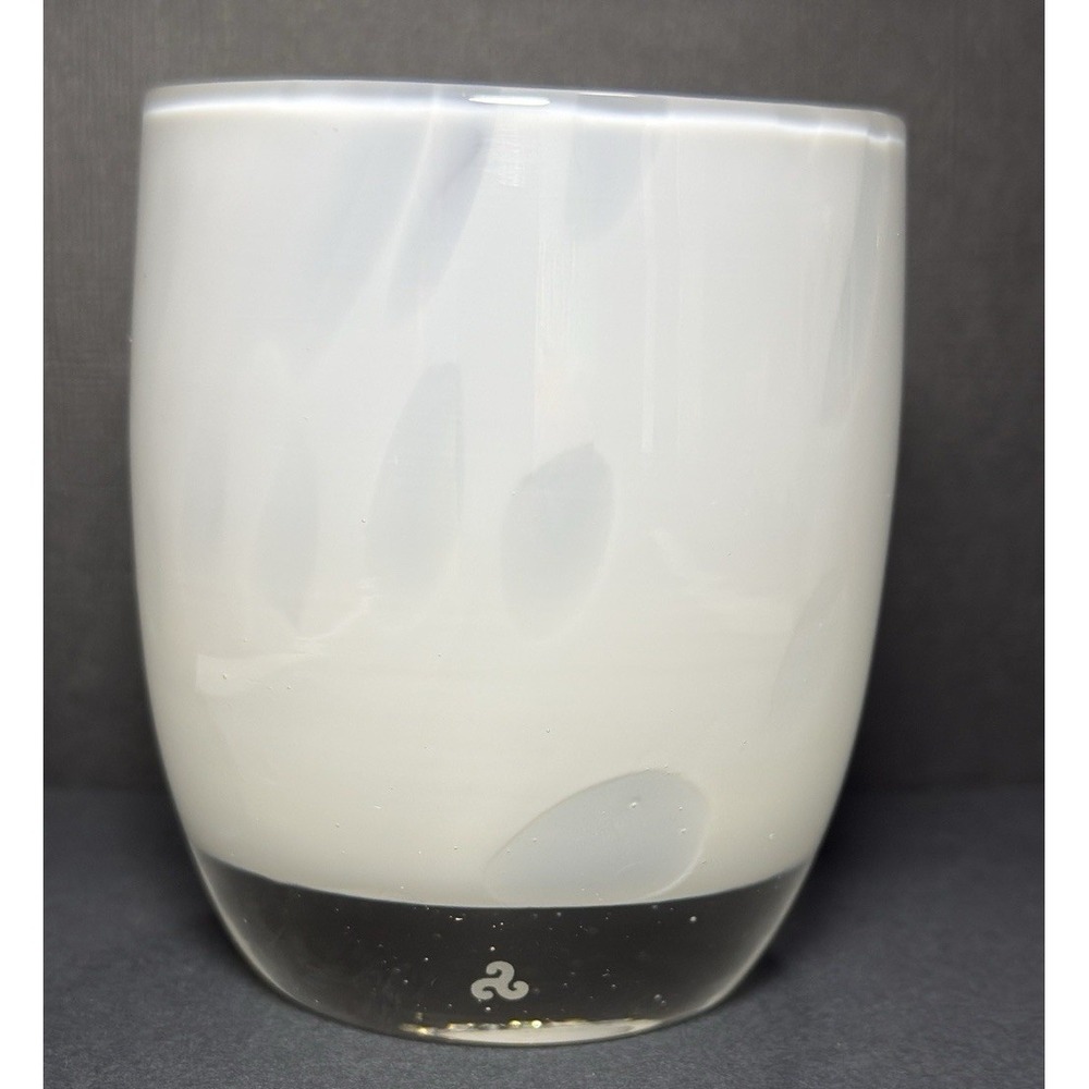 Glassybaby Candle Holder EMBRACE White Glass Votive Holder Pre Triskelion 1956
